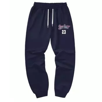 Мужские спортивные брюки-джоггеры с буквенным принтом, молодежные мужские спортивные штаны для бега, брюки-джоггеры M чёрный