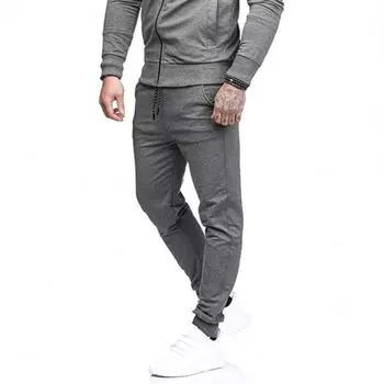 Мужские спортивные брюки, хлопковые тонкие брюки больших размеров, легкие брюки, брюки для фитнеса для бега XXXL чёрный