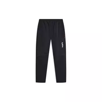 Мужские спортивные брюки Li Ning Anti-Five Series с принтом букв, ветрозащитные, водоотталкивающие, свободные, трикотажные, черные AKXT209-3 S
