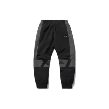 Мужские спортивные брюки Li Ning Fashion Series с манжетами, водонепроницаемые, свободные, длинные, трикотажные, черные, AYKR027-5 XL