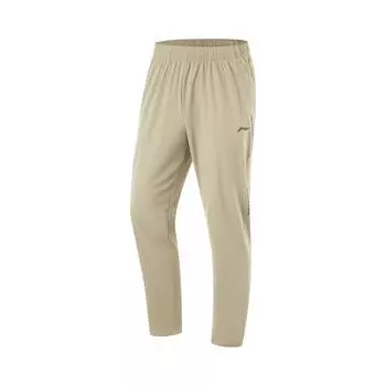 Мужские спортивные брюки Li Ning Fitness Series, однотонные, прямые, с эффектом отвода влаги, бежевые, AKYU413-11 3XL