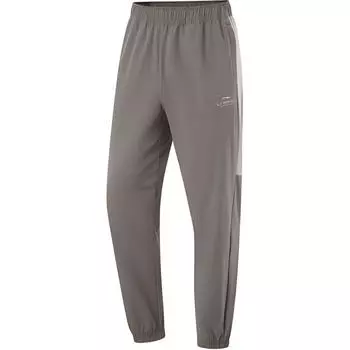 Мужские спортивные брюки Li Ning Fitness Series в стиле минимализма с цветными блоками, зауженные трикотажные брюки, цвет дерева-серо-коричневый AYKU105-2 M