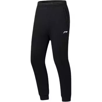 Мужские спортивные брюки Li Ning Fitness Series с эластичной талией и флисовой подкладкой, трикотажные, черные AKLTB63-1 S