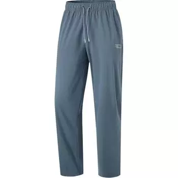 Мужские спортивные брюки Li Ning Fitness Series, однотонные, со средней талией, на шнурке, водонепроницаемые, прямые, трикотажные, темно-синие, AYKU103-2 XL