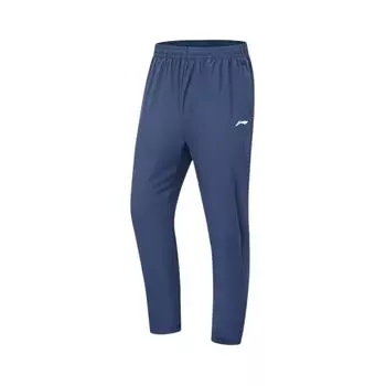 Мужские спортивные брюки Li Ning Fitness Series, однотонные, прямые, с защитой от солнца, с эффектом льда, темно-синие, AKYT065-4 XXXL