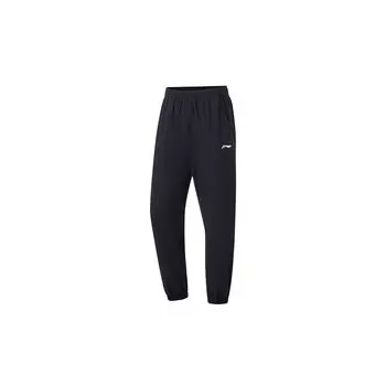 Мужские спортивные брюки Li Ning Mens Fitness Series с принтом логотипа и эластичными манжетами, черные AKLT639-1 XL