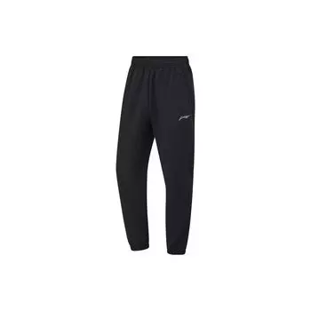 Мужские спортивные брюки Li Ning Running Series, однотонные, светоотражающие, зауженные, черные, AYKT607-1 M