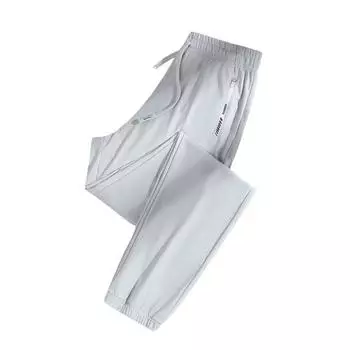 Мужские спортивные брюки с завязками на талии, свободные, прямые, быстросохнущие, дышащие, для бега, занятий спортом, путешествий, работы M светло-серый