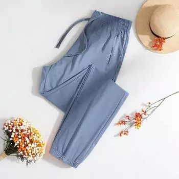 Мужские спортивные брюки с завязками на талии, свободные, прямые, быстросохнущие, дышащие, для бега, занятий спортом, путешествий, работы M