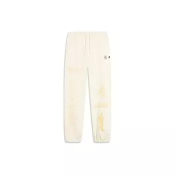 Мужские спортивные брюки свободного кроя с графическим принтом Li Ning Badfive с манжетами, цвет белый AKLTB37-3 XL