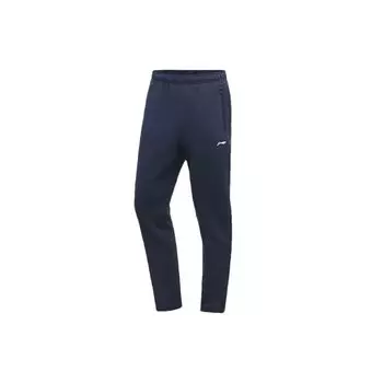 Мужские спортивные брюки свободного кроя с логотипом Li Ning, цвет: серый, темно-синий, цвет океана AKLR013-3 S