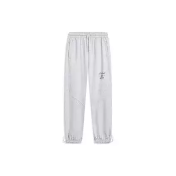 Мужские спортивные брюки свободного кроя с манжетами и буквенным принтом Li Ning Wade Series Flower-Gray River-Stone-Gray AKLT487-1 2XL