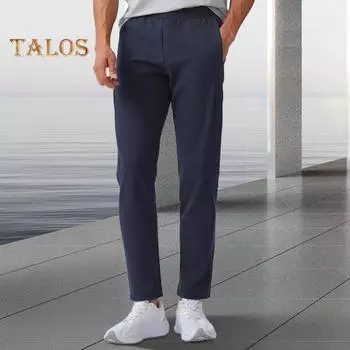 Мужские спортивные брюки, водонепроницаемые, прямые, альпинистские брюки, эластичный пояс, однотонные, свободные, износостойкие, для активного отдыха M чёрный