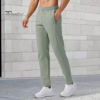 Мужские спортивные брюки, водонепроницаемые, прямые, альпинистские брюки, эластичный пояс, однотонные, свободные, износостойкие, для активного отдыха M чёрный