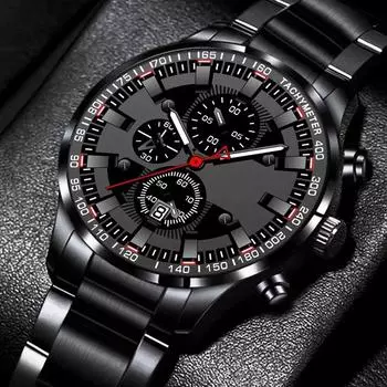 Мужские спортивные часы, деловые кварцевые наручные часы из нержавеющей стали, мужские светящиеся часы