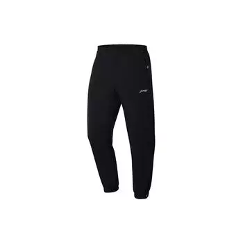 Мужские спортивные длинные брюки Li Ning Running Series с флисовой подкладкой и светоотражающими манжетами, черные AYKR531-1 L