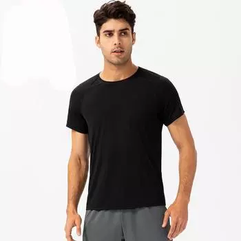 Мужские спортивные футболки с короткими рукавами, быстросохнущие топы, рубашки для бега, езды на велосипеде, фитнеса, спортивная одежда S синий