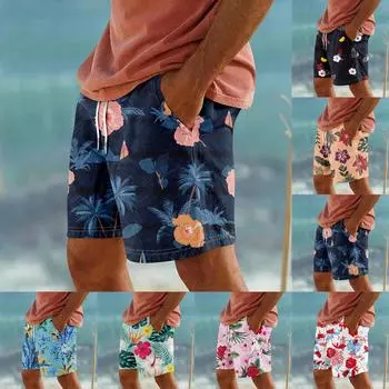 Мужские спортивные хлопковые льняные повседневные свободные шорты Повседневные пижамы с карманами для бега Брюки L чёрный