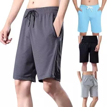 Мужские спортивные хлопковые льняные повседневные свободные шорты Повседневные пижамы с карманами для бега Брюки XXXL