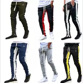 Мужские спортивные и досуговые легкие облегающие брюки для фитнеса Мужские брюки Узкие брюки с завязками на углах XXXL