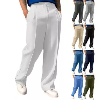 Мужские спортивные и повседневные брюки со средней талией, свободные брюки для бега трусцой L армия зеленый