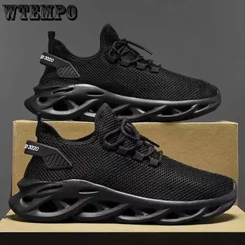 Мужские спортивные кроссовки для бега, черные кроссовки для бега, повседневные кроссовки, коричневые уличные дышащие сетчатые женские легкие амортизирующие черные кроссовки для тенниса 39 чёрный