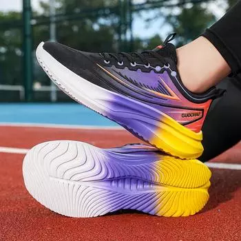 Мужские спортивные кроссовки для бега, кроссовки для студентов, цветные контрастные кроссовки, легкие баскетбольные кроссовки больших размеров EU: 39 синий