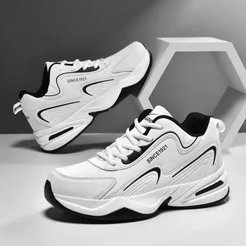 Мужские спортивные кроссовки для бега на открытом воздухе, мягкие повседневные кроссовки, модные дизайнерские кожаные кроссовки, водонепроницаемые, мужские теннисные кроссовки Masculina 36 черный белый