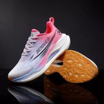 Мужские спортивные кроссовки для бега повседневные кроссовки Marathon Carbon Plate дышащие легкие удобные мужские спортивные теннисные кроссовки AirCushion 39 розовый