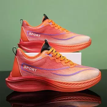 Мужские спортивные кроссовки для бега, ультралегкие, с мягкой подошвой, с отскоком, цветные, градиентные, повседневные спортивные мужские туфли 39 оранжевый