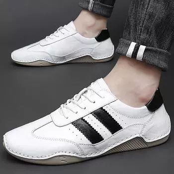 Мужские спортивные кроссовки из натуральной кожи, мужская повседневная спортивная обувь, мужская офисная деловая рабочая обувь, кроссовки для бега, Zapatillas Hombre 38