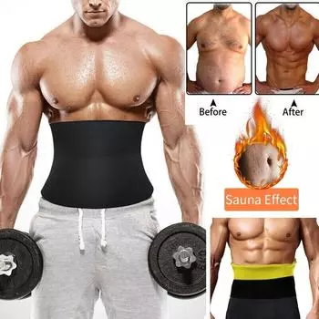 Мужские спортивные повязки для сауны, пояс-тренажер для талии, пояс-триммер, неопреновый формирователь тела, пояса для фитнеса, пояса для похудения, пояс для контроля живота, корректирующее белье для тренировок XL чёрный