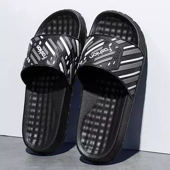 Мужские спортивные шлёпанцы — нескользящие, устойчивые к запаху, тапочки с открытым носком для пляжного душа в помещении и на открытом воздухе — весенний и летний комфорт 42-43 чёрный