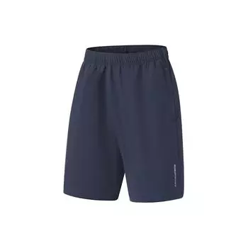 Мужские спортивные шорты Li Ning Fitness Series, однотонные, со средней талией, свободные, прямые, чернильно-синие AKSU785-4 S