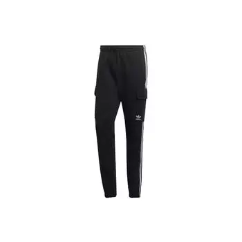 Мужские спортивные штаны Adidas Originals Trefoil с 3 полосками и манжетами, черные HG4829 S