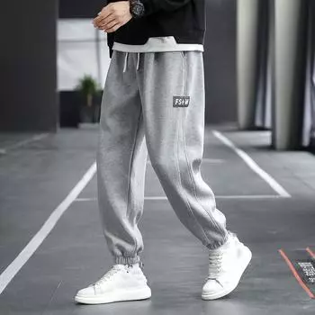 Мужские спортивные штаны для бега больших размеров, спортивные штаны, свободные спортивные штаны с буквенным принтом 8XL