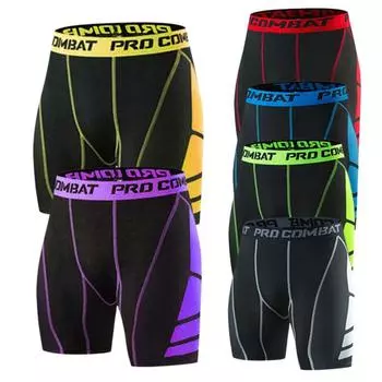 Мужские спортивные штаны для бега, шорты с узким дном, базовый слой для тренажерного зала, фитнеса, тренировок на открытом воздухе для мальчиков, быстросохнущее нижнее белье S красный