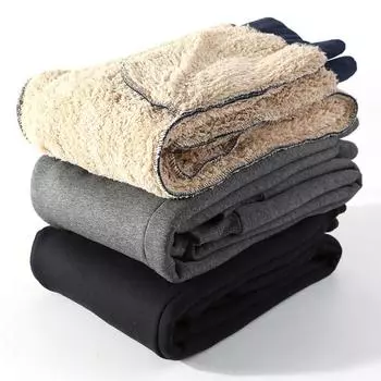 Мужские спортивные штаны для бега Толстые бархатные брюки повседневные прямые брюки Хлопковые спортивные штаны Спортивные беговые шерстяные флисовые зимние брюки для мужчин 5XL