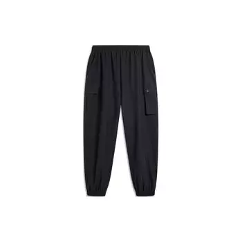 Мужские спортивные штаны-джоггеры Li Ning Sports Lifestyle Series с эластичным поясом, однотонные, зауженные, черные AYKU181-2 L