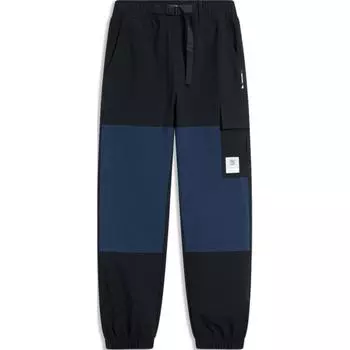 Мужские спортивные штаны Li Ning Badfive Color Block со средней талией, дышащие, с флисовой подкладкой, теплые, с манжетами, трикотажные, черные, AYKT793-2 XL