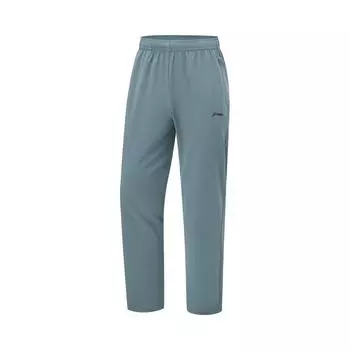 Мужские спортивные штаны Li Ning Fitness Series, однотонные, средней посадки, влагоотводящие, быстросохнущие, дышащие, прямого кроя, трикотажные, темно-синие, AYKU459-7 2XL
