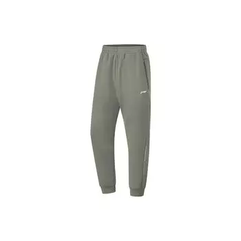 Мужские спортивные штаны Li Ning Fitness Series с принтом букв и манжетами, темно-зеленые AKLU067-3 M