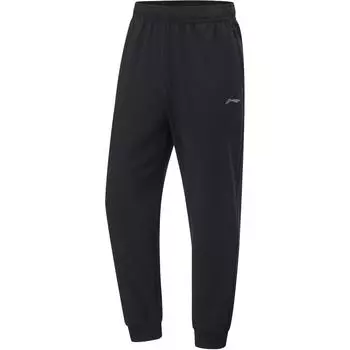 Мужские спортивные штаны Li Ning Fitness Series, однотонные, удобные, быстросохнущие, трикотажные, черные AKLU147-1 S
