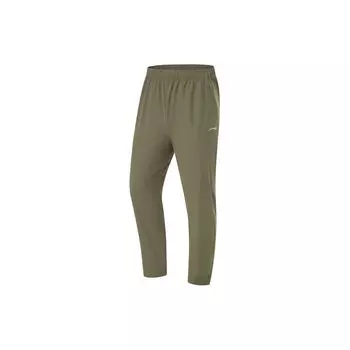 Мужские спортивные штаны Li Ning Fitness Series, однотонные, прямые, с эффектом отвода влаги, влагоотводящие, цвет милитари-зеленый AKYU413-6 XL