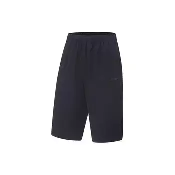 Мужские спортивные штаны Li Ning Fitness Series с однотонным логотипом, быстросохнущие, с семью точками, черные AKQT019-1 M