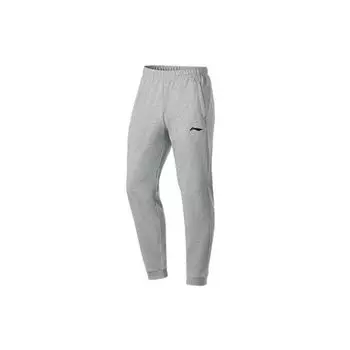 Мужские спортивные штаны Li Ning Football Series с эластичной талией, однотонные, зауженные, серые, AKLS863-1 XXXXL
