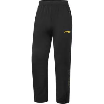 Мужские спортивные штаны Li Ning Ping Pong Series со средней талией и однотонным логотипом, черные AYKU771-1 M