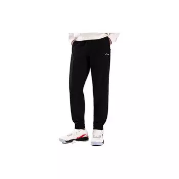Мужские спортивные штаны Li Ning Plain Logo Print Fleece Cuffed, черные AYKR891-1 XXL