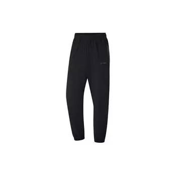 Мужские спортивные штаны Li Ning Running Series, однотонные, быстросохнущие, зауженные, трикотажные, черные, AYKU379-1 S