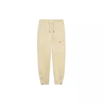 Мужские спортивные штаны Li Ning с однотонным логотипом и завязками, повседневные, низ Cloud-Apricot AYKS401-4 XL